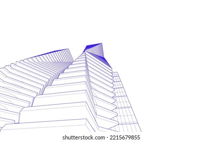 Modern architecture vector 3d illustration