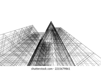 Modern architecture vector 3d illustration