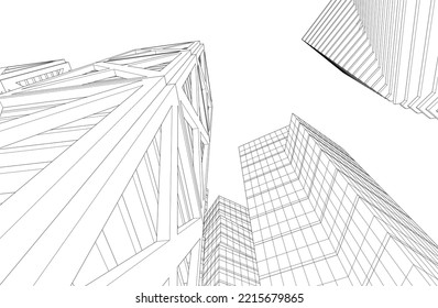 Modern architecture vector 3d illustration