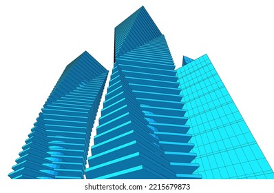 Modern architecture vector 3d illustration