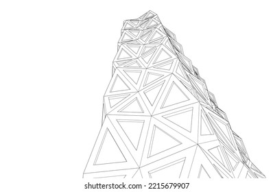 Ilustración vectorial 3d de arquitectura moderna