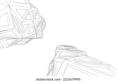 Modern architecture vector 3d illustration