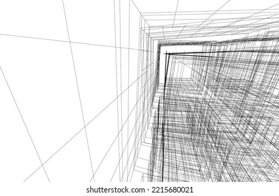 Ilustración vectorial 3d de arquitectura moderna