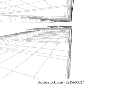 Modern architecture vector 3d illustration