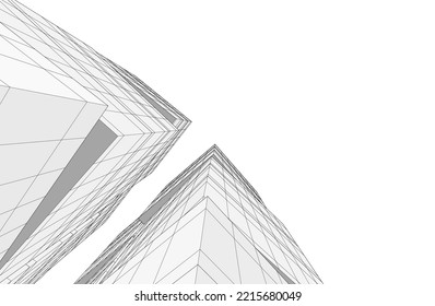 Modern architecture vector 3d illustration