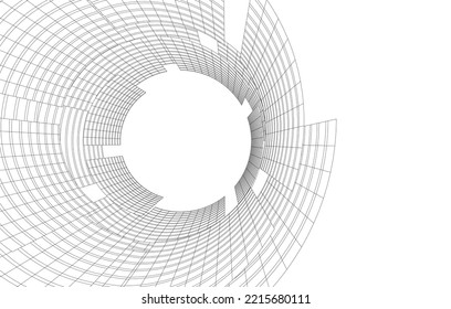 Ilustración vectorial 3d de arquitectura moderna