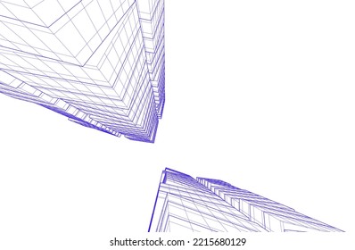Modern architecture vector 3d illustration