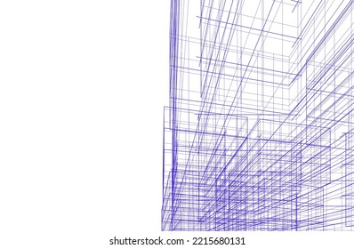 Ilustración vectorial 3d de arquitectura moderna