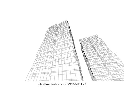 Modern architecture vector 3d illustration