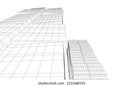 Modern architecture vector 3d illustration