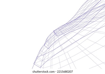Modern architecture vector 3d illustration