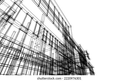 Modern architecture vector 3d illustration