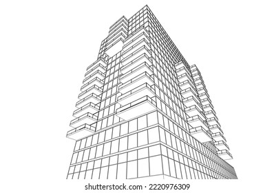 Moderne Architektur, Vektorgrafik 3D