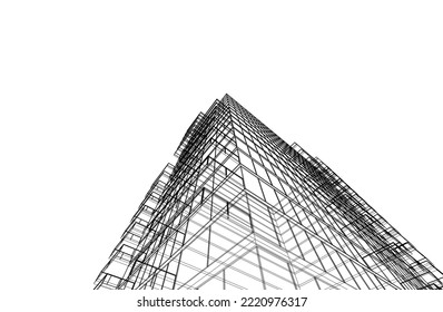 Modern architecture vector 3d illustration