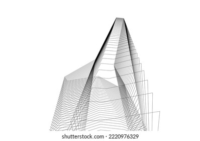 Modern architecture vector 3d illustration