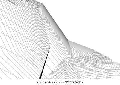 Modern architecture vector 3d illustration