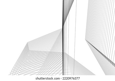 Modern architecture vector 3d illustration