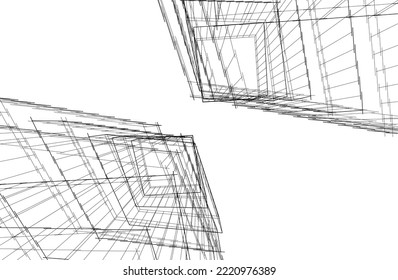 Modern architecture vector 3d illustration