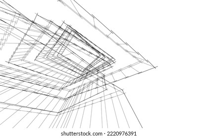 Modern architecture vector 3d illustration