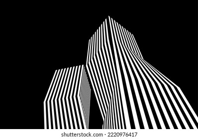 Ilustración vectorial 3d de arquitectura moderna