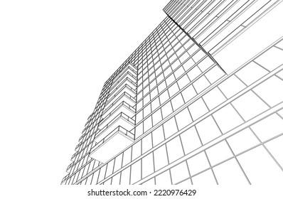 Modern architecture vector 3d illustration