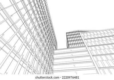 Modern architecture vector 3d illustration