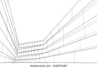 Modern architecture vector 3d illustration