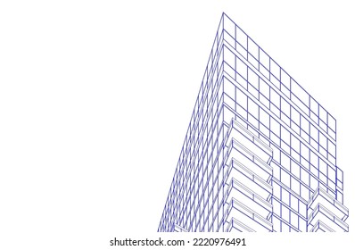 Modern architecture vector 3d illustration