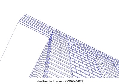 Modern architecture vector 3d illustration