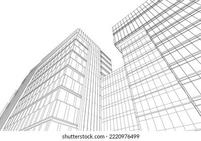 Modern architecture vector 3d illustration