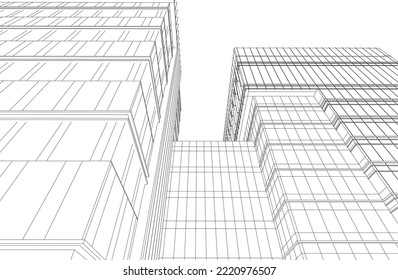 Modern architecture vector 3d illustration