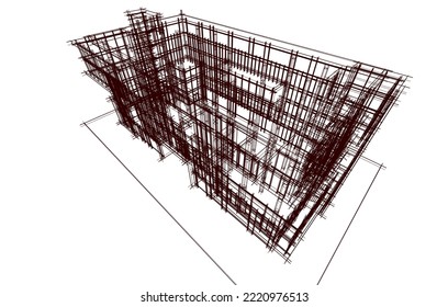 Modern architecture vector 3d illustration