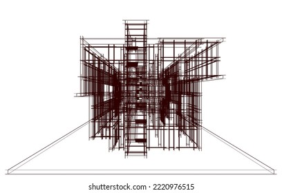 Modern architecture vector 3d illustration