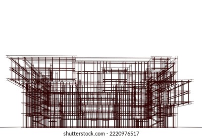 Modern architecture vector 3d illustration