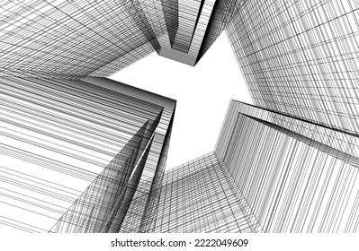 Modern architecture vector 3d illustration