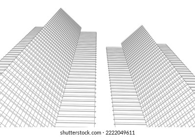 Moderne Architektur, Vektorgrafik 3D