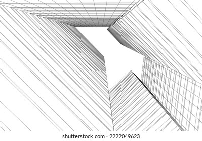 Modern architecture vector 3d illustration