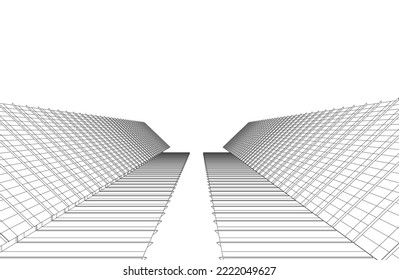 Modern architecture vector 3d illustration