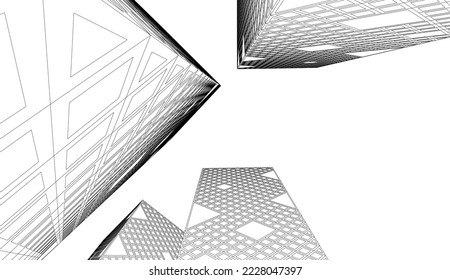 Modern architecture vector 3d illustration