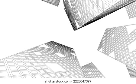 Modern architecture vector 3d illustration