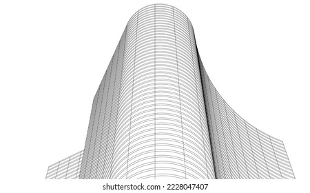 Modern architecture vector 3d illustration
