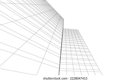 Modern architecture vector 3d illustration