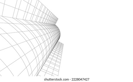 Modern architecture vector 3d illustration