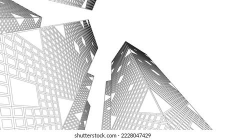 Modern architecture vector 3d illustration