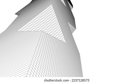 Modern architecture vector 3d illustration