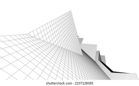 Modern architecture vector 3d illustration