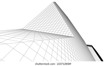 Modern architecture vector 3d illustration