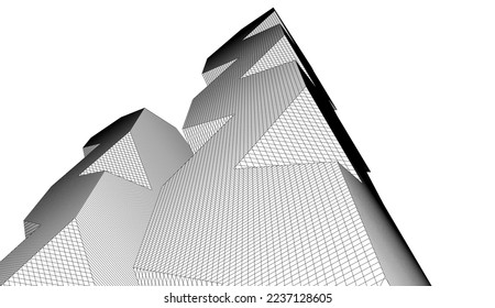 Modern architecture vector 3d illustration