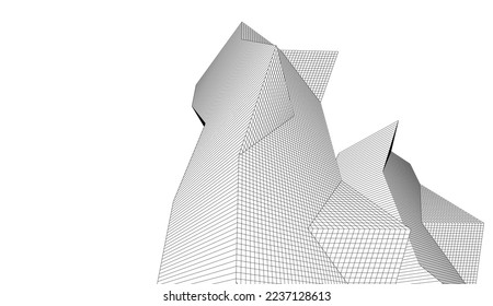 Modern architecture vector 3d illustration