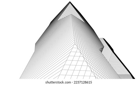 Modern architecture vector 3d illustration